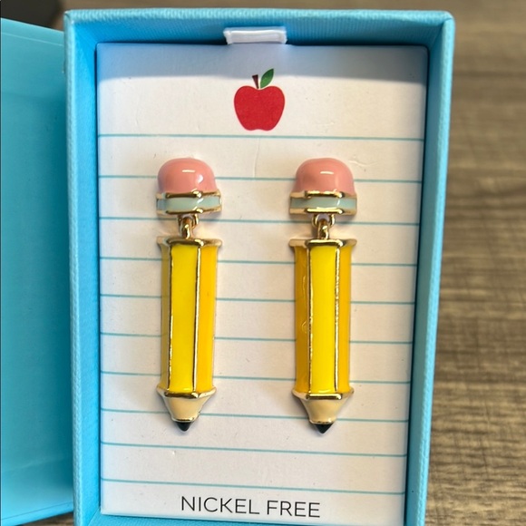 Whimsical Pencil Earrings ✏️🍎 - Picture 5 of 6